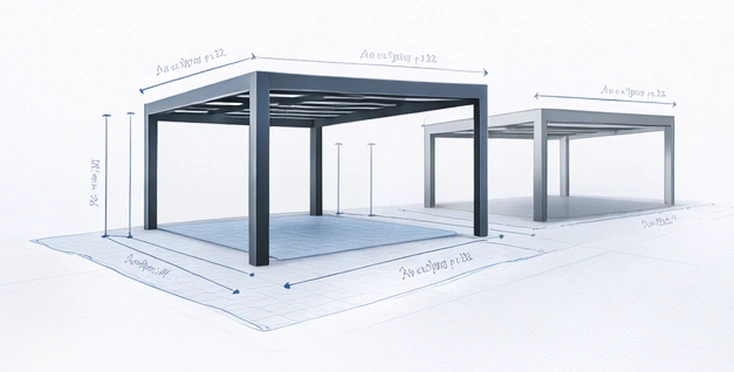 Custom dimensions and layout design for aluminum pergola and outdoor canopy systems, tailored pergola sizes and spatial planning for patios, gardens, terraces, rooftops, poolside areas, restaurants, hotels, and commercial outdoor spaces, flexible aluminum pergola solutions for residential and architectural projects – Lumisong