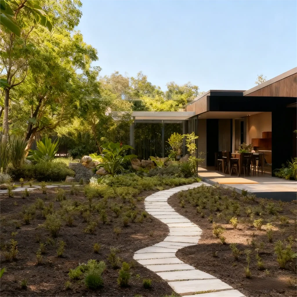 Residential backyard and patio area before renovation, showing outdated structures and outdoor space ready for transformation with Lumisong premium pergolas and outdoor solutions.
