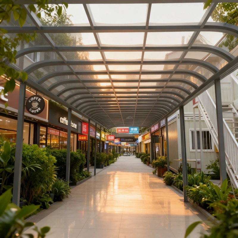 Custom driveway canopy providing durable outdoor shelter for cars, garages, and commercial parking – wholesale and factory supply by Lumisong