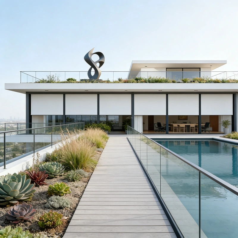 Wind resistant zip screen installed on a pergola or patio, featuring durable weather-resistant fabric and reinforced aluminum side tracks for maximum wind protection, sunlight control, and privacy. Designed for residential outdoor spaces, terraces, balconies, cafes, restaurants, and commercial outdoor areas. Smooth zip-guided operation ensures the fabric stays securely in place during strong winds. Custom sizes, colors, and configurations available. Manufactured by Lumisong, a leading outdoor shading system manufacturer in China serving global markets including the USA, Canada, UK, Australia, and international regions.