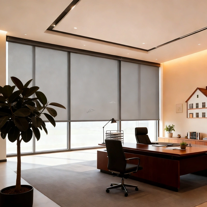 Window roller blinds installed on residential and commercial windows, featuring durable, high-quality fabrics and precision aluminum components for light control, privacy, and energy efficiency. Designed for homes, offices, hotels, and retail spaces, these roller blinds provide adjustable shading while maintaining a clean and modern aesthetic. Custom sizes, colors, and operation options including manual and motorized controls available. Manufactured by Lumisong, a leading window blind and shading system manufacturer in China serving global markets including the USA, Canada, UK, Australia, and international regions.