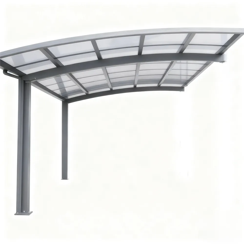 Modern cantilever carport model by Lumisong showcasing single-sided aluminum structure and architectural parking canopy design