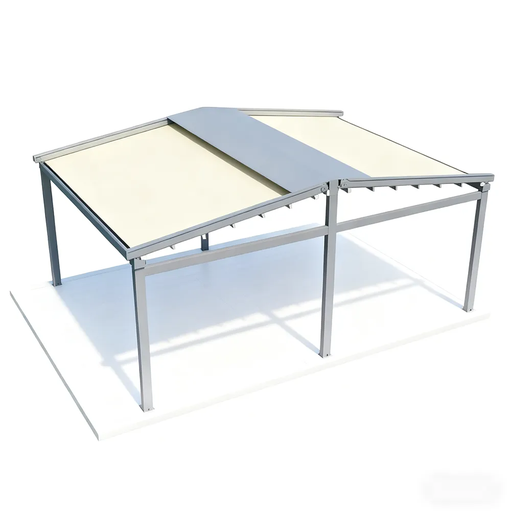 Automatic retractable awning by Lumisong for patios and terraces, providing premium sun and rain protection with smart automatic operation