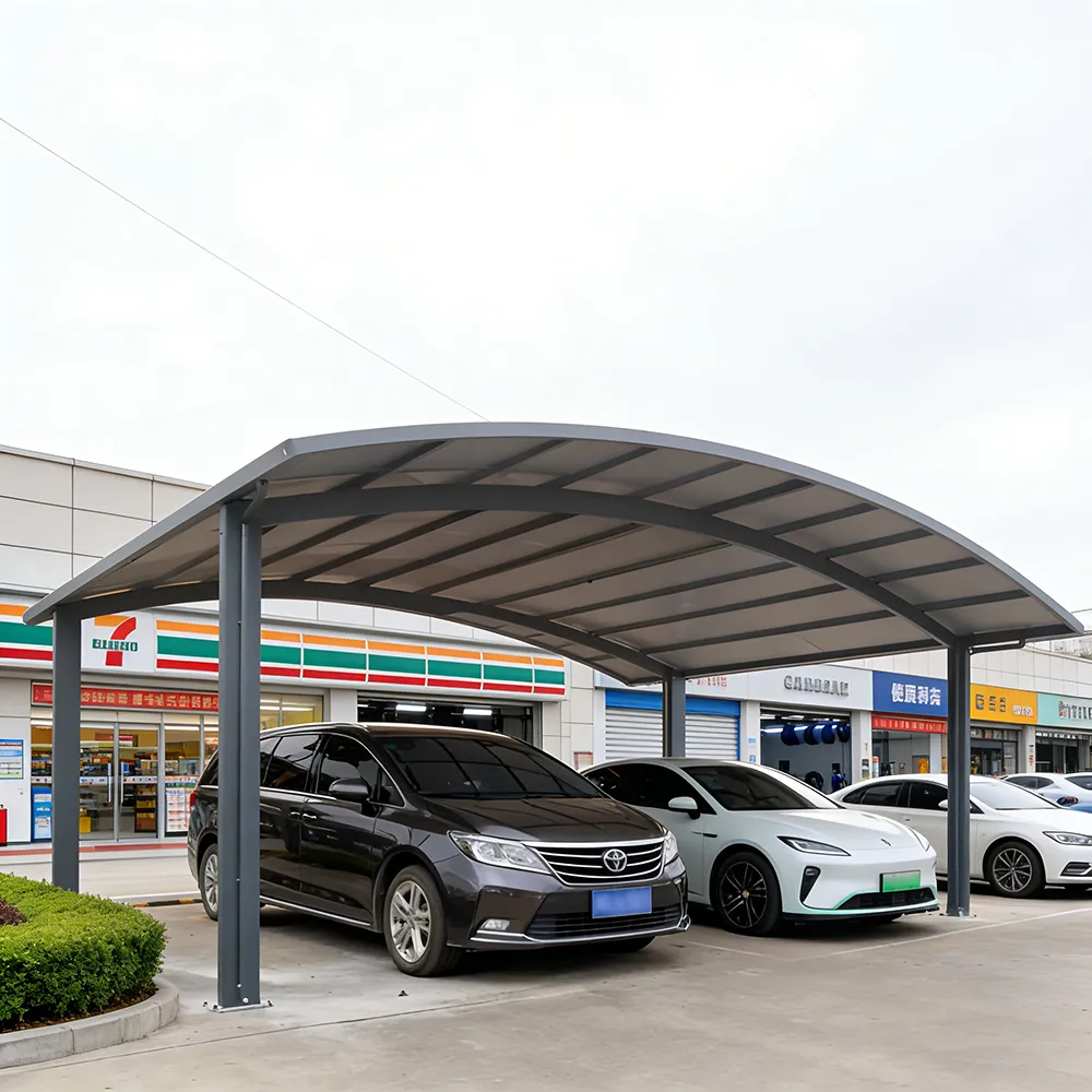 Premium metal enclosed carport by Lumisong for secure vehicle storage and all-weather outdoor protection