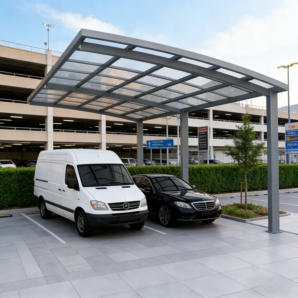 Outdoor carport with durable aluminum frame and weatherproof canopy for residential and commercial parking by Lumisong