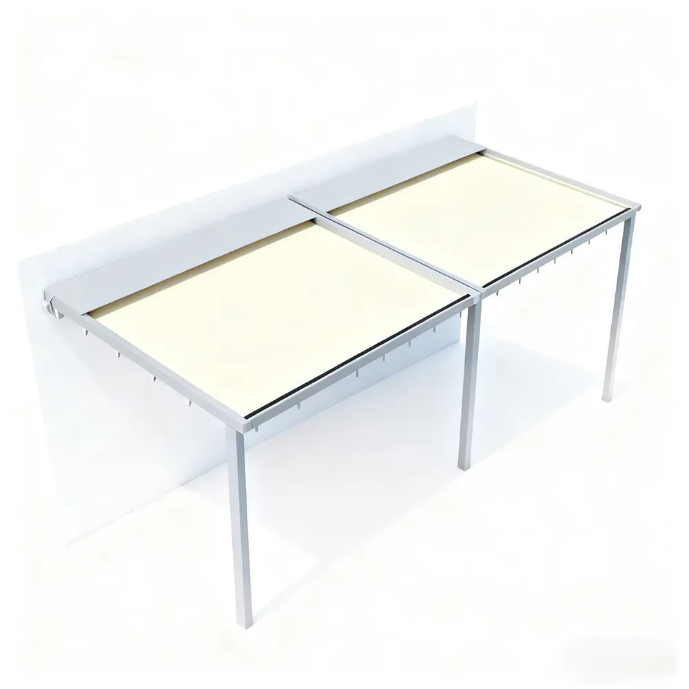 Lumisong outdoor wall mounted retractable awning system with motorized aluminum frame for patio and commercial weather protection