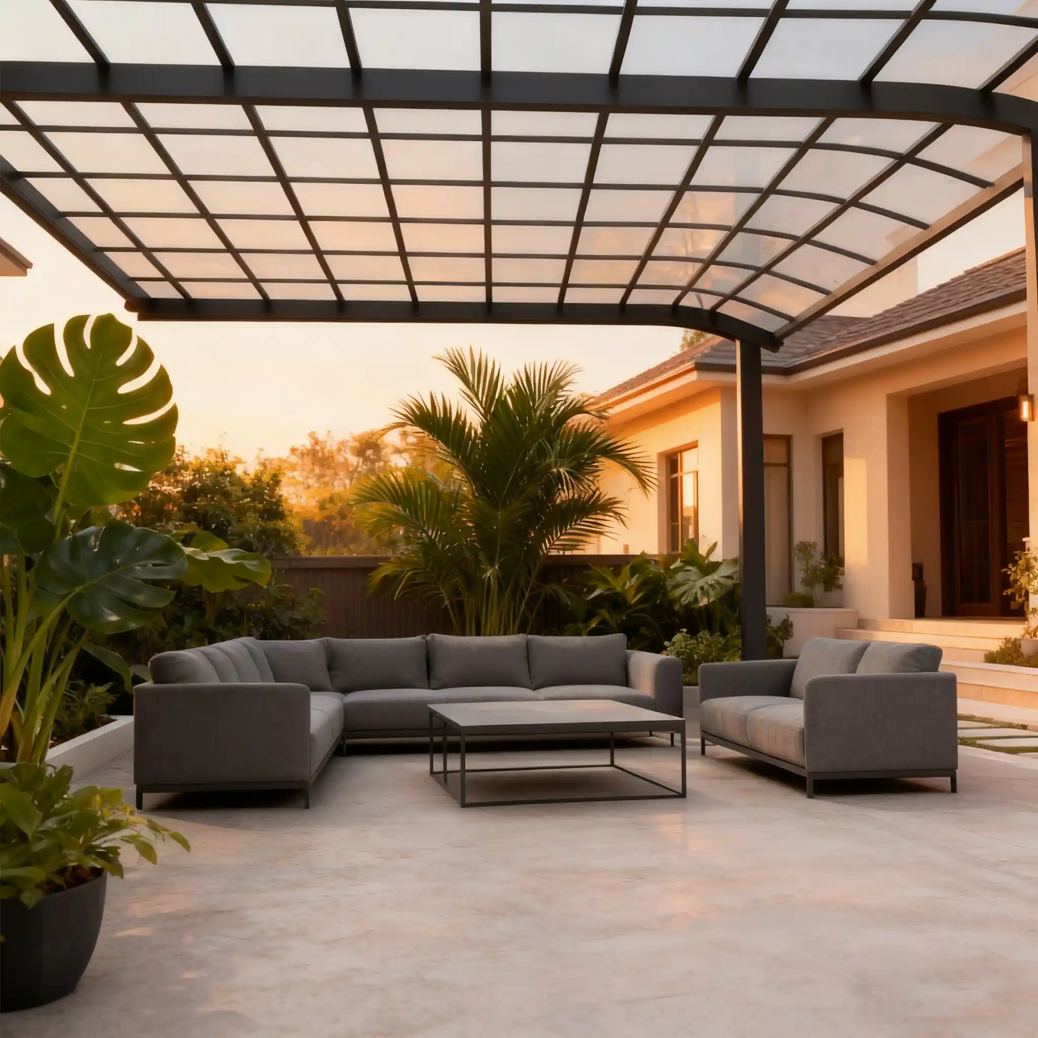 Lumisong luxury hotel entrance canopy project featuring a seamless architectural structure and heavy-duty weather shelter, designed to enhance guest arrival experience and building facade aesthetics.